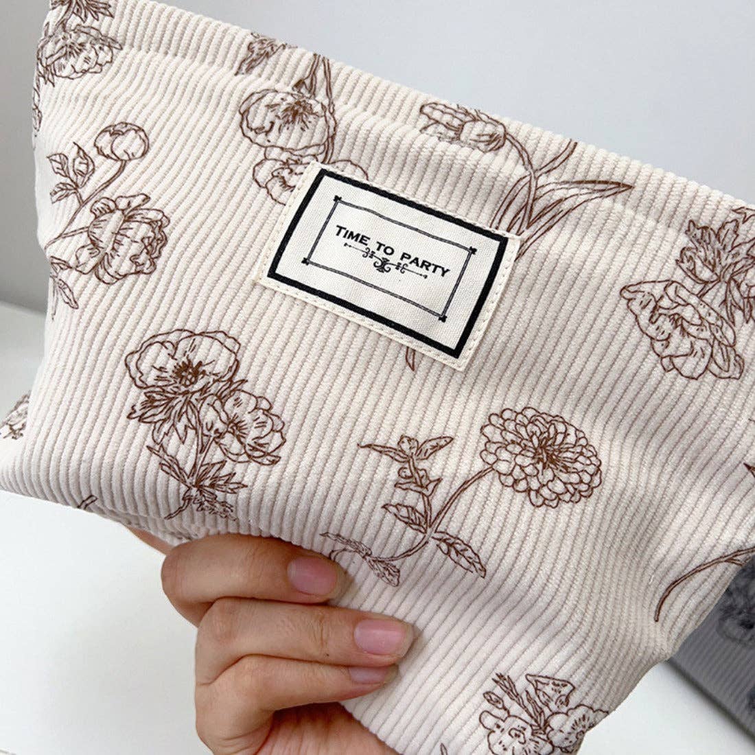 Funkyrel® Atzbranding Limited - Cosbai - Floral Corduroy Portable Storage Bag