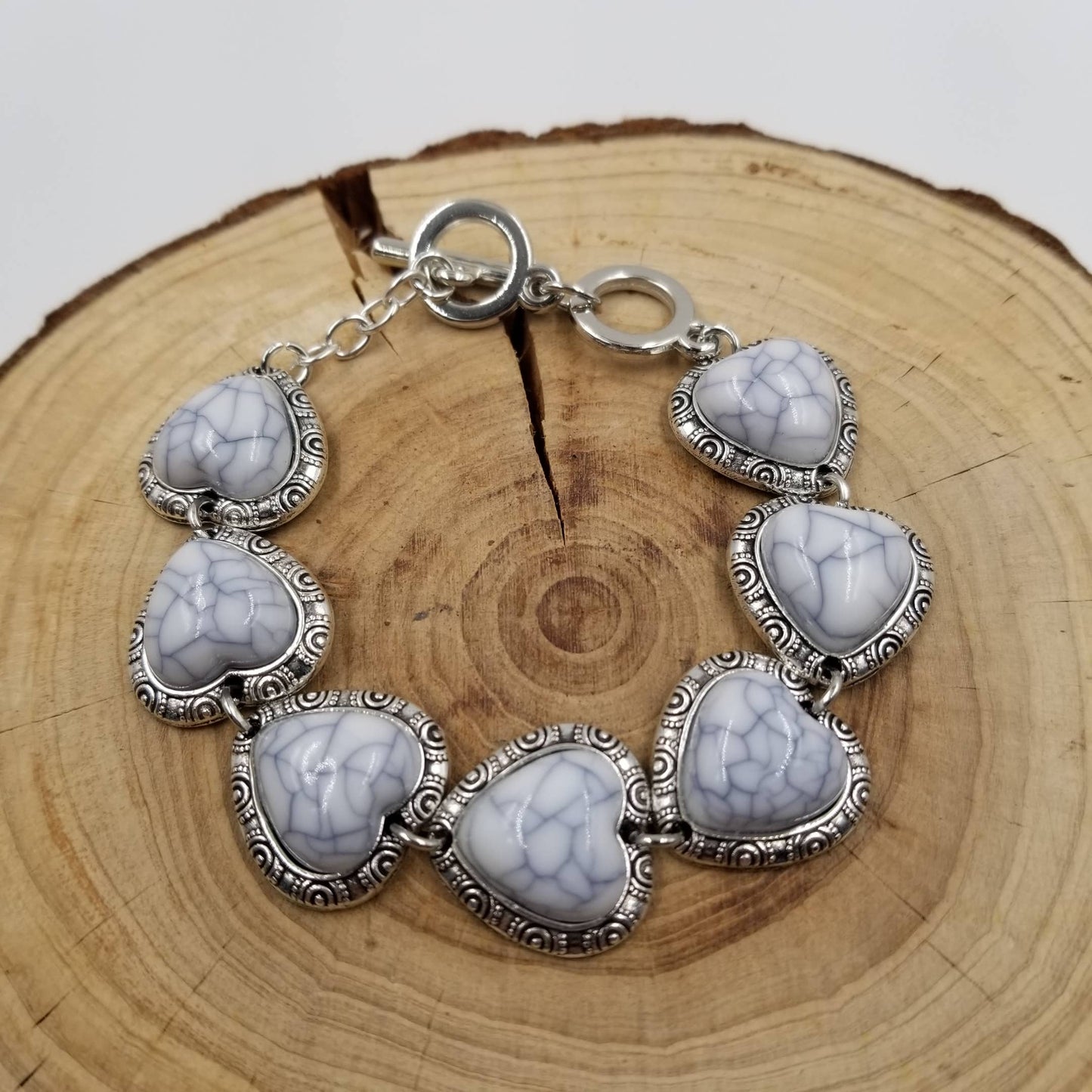 CHAKRA JEWELRY - Vintage Heart Turquoise Bracelet - Valentine's Day Gift