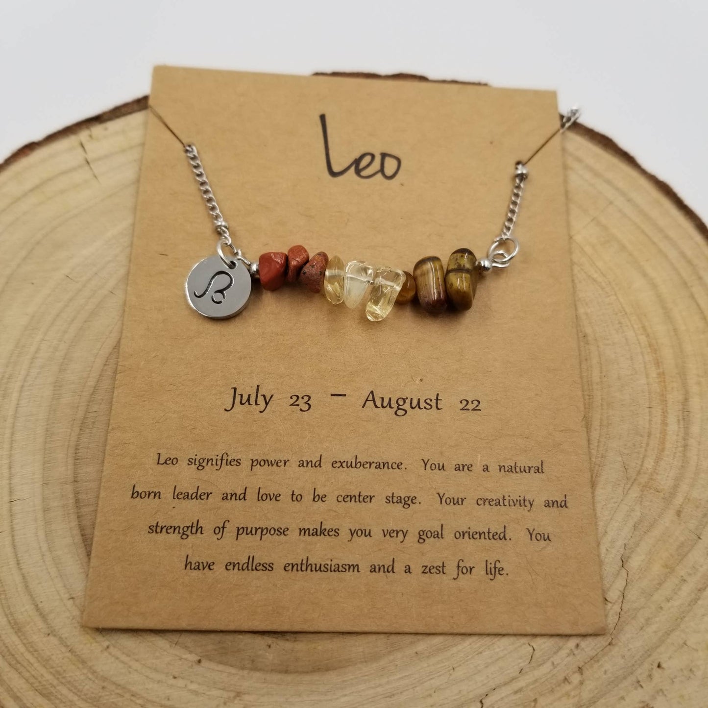 CHAKRA JEWELRY - Natural Stone Handwoven Constellation Necklace with Card