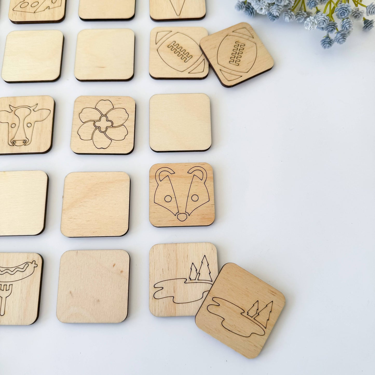 Birch House Games & Gifts - State Memory Matching Game - Wood Memory Game, Brainteaser