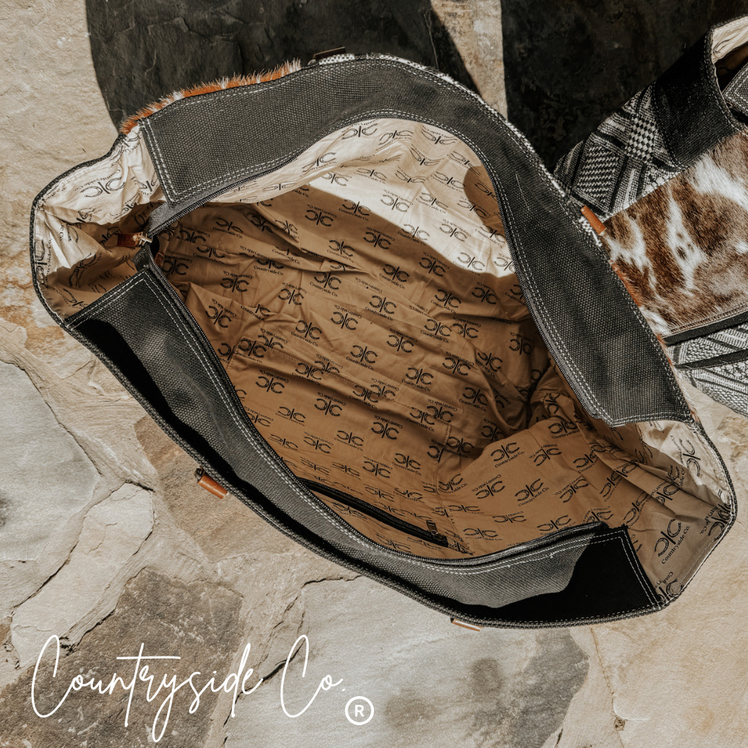 Texas Western Cowhide Bags and More - Charlene Cowhide Weekender Bag