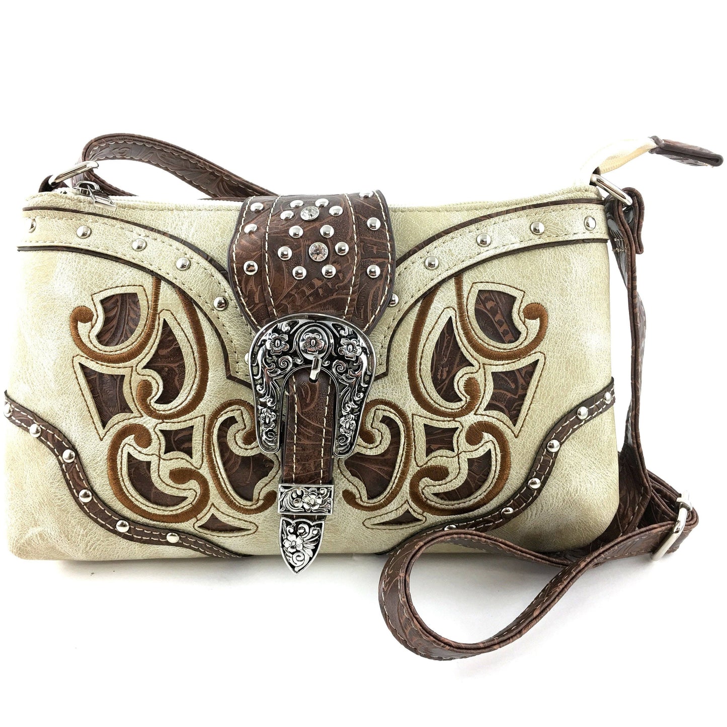 Lunar Deer - Western Floral Buckle Crossbody Pouch Bag