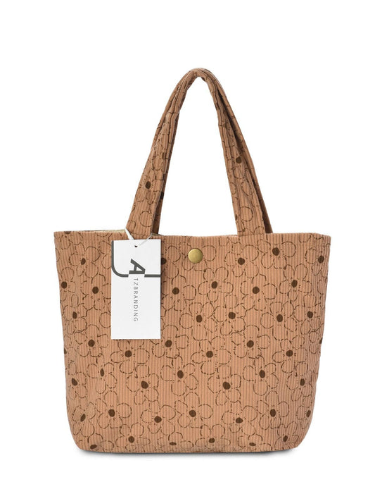 Funkyrel® Atzbranding Limited - Cosbai - Vintage Sakura Corduroy Tote Bag