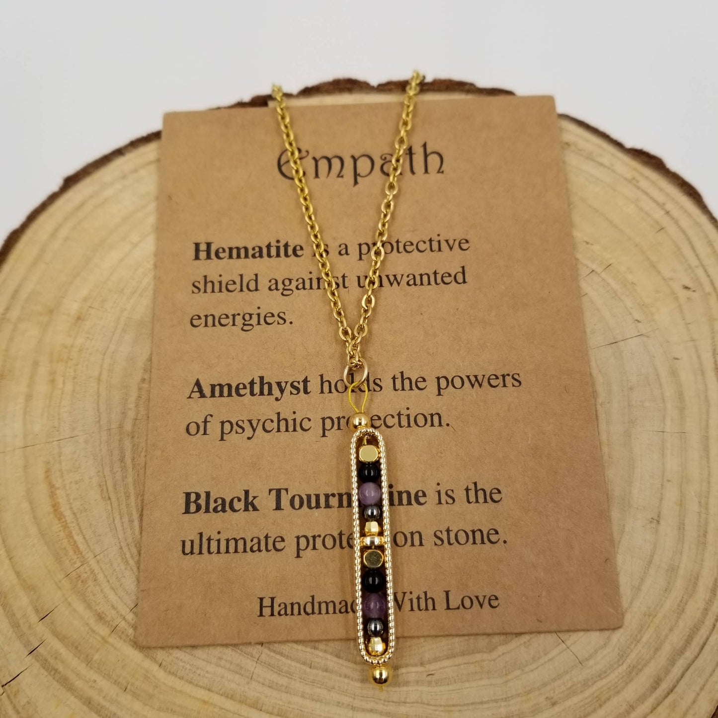 CHAKRA JEWELRY - Natural Stone Wishing Bead Gift Necklace with Card