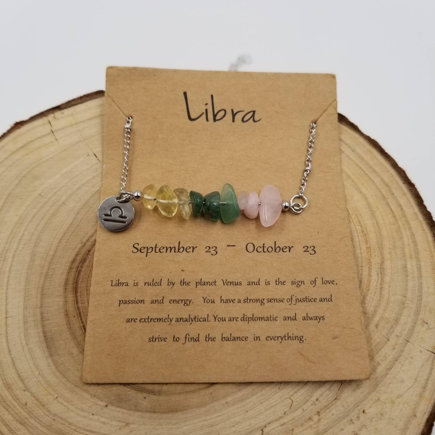 CHAKRA JEWELRY - Natural Stone Handwoven Constellation Necklace with Card