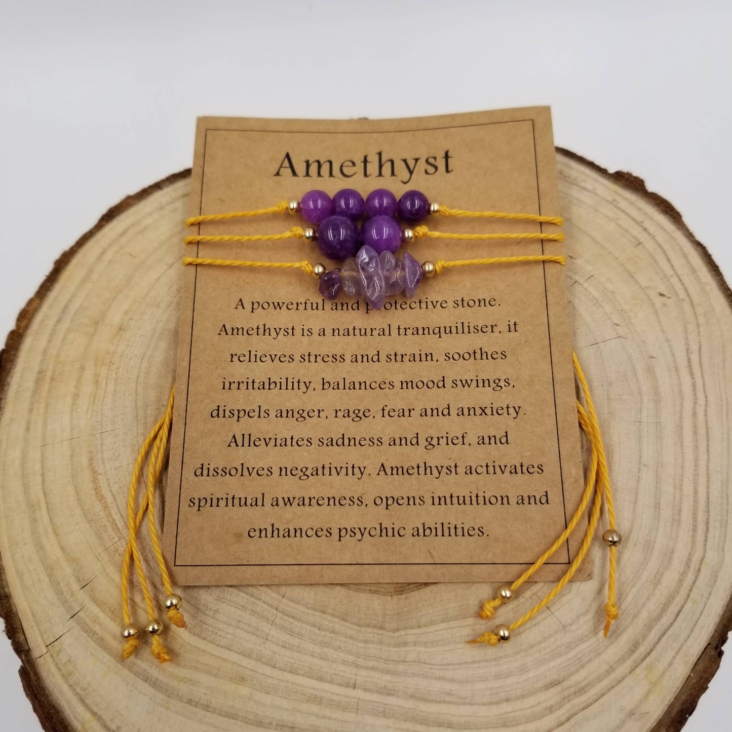 CHAKRA JEWELRY - Handmade Natural Crushed Stones Bracelet Set With Card