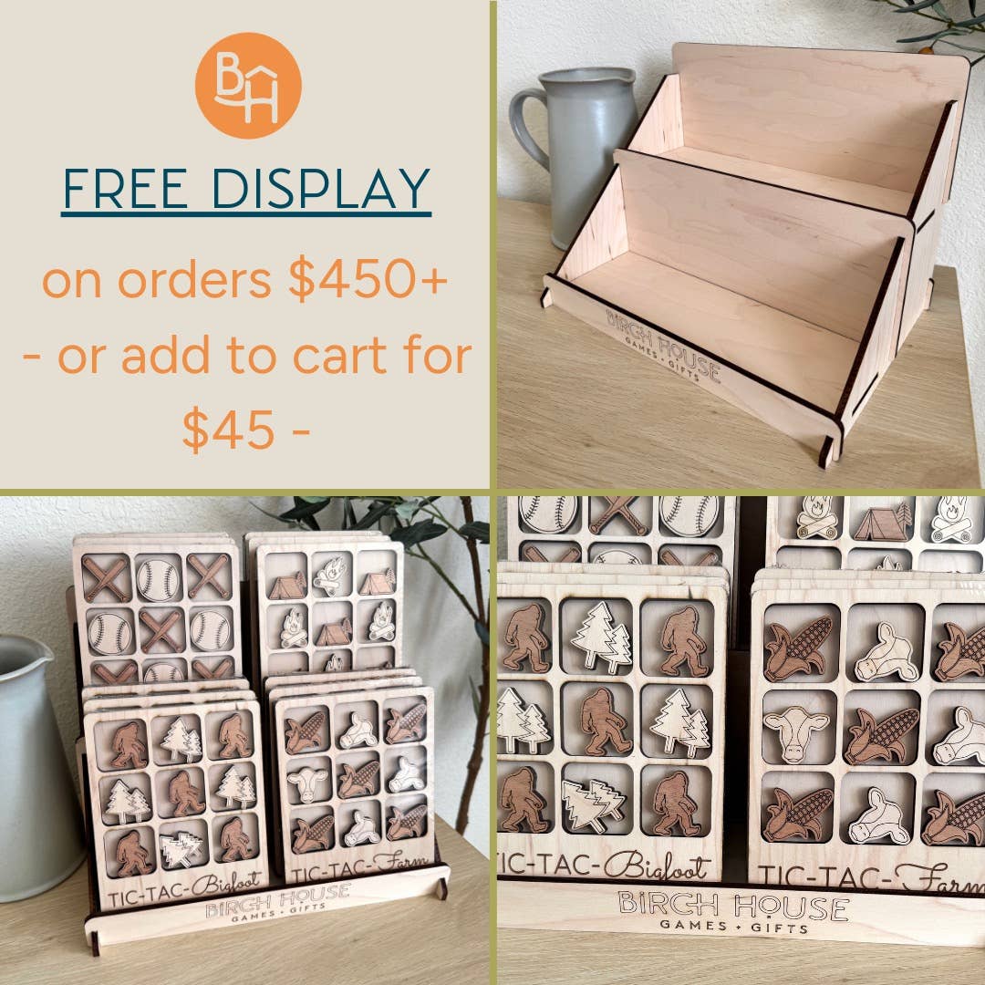 Birch House Games & Gifts - Washington State Gift - Tic-Tac-Toe WA Game - Customizable