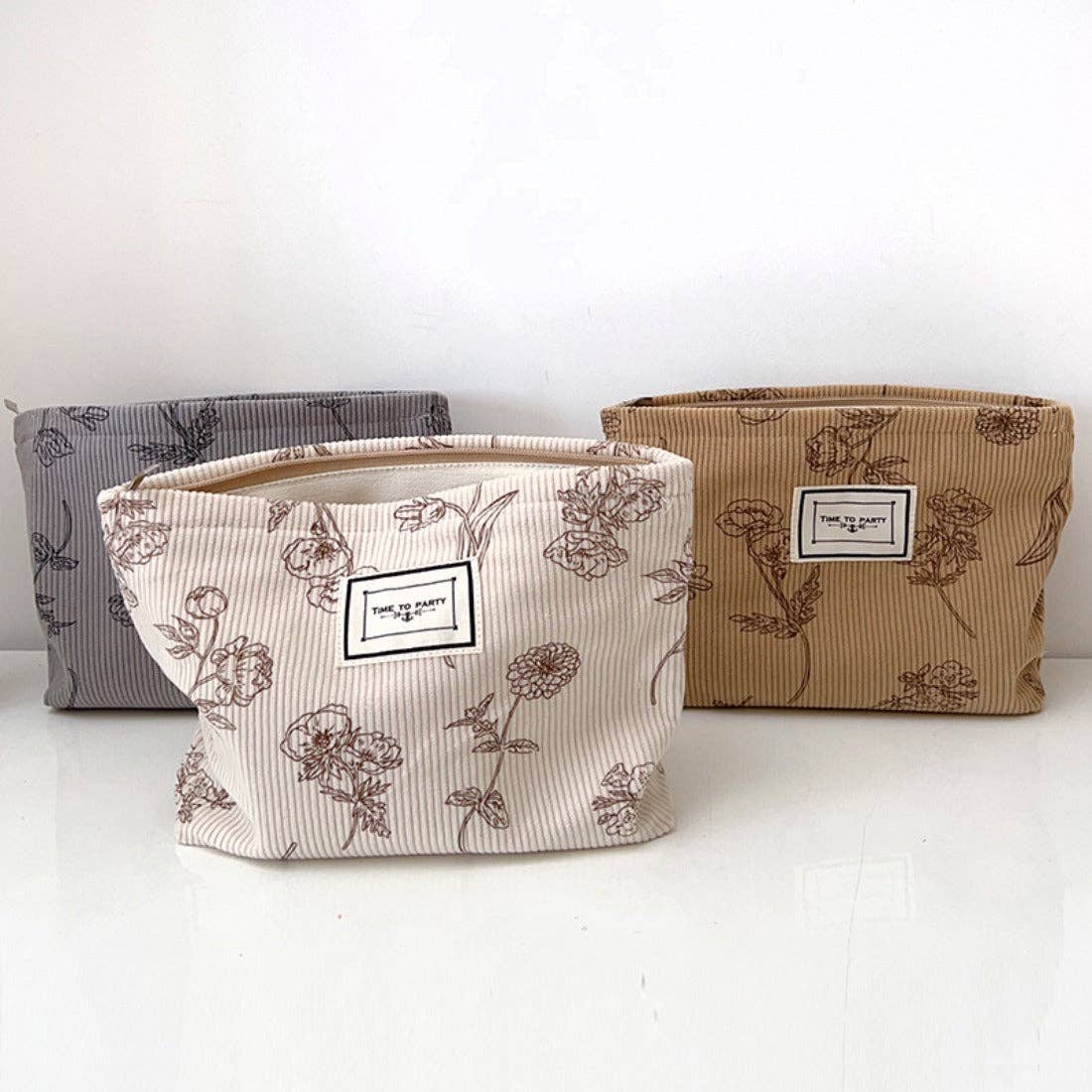 Funkyrel® Atzbranding Limited - Cosbai - Floral Corduroy Portable Storage Bag