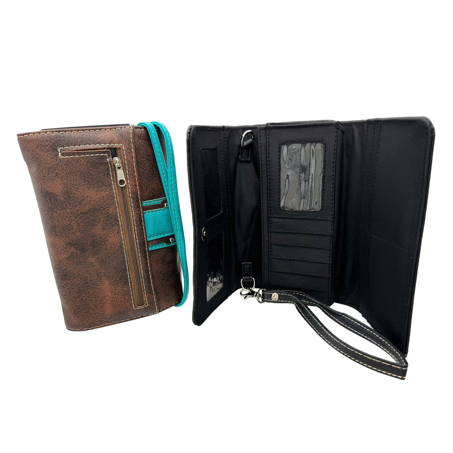 Lunar Deer - Rhinestone Concho Floral Crossbody Wallet