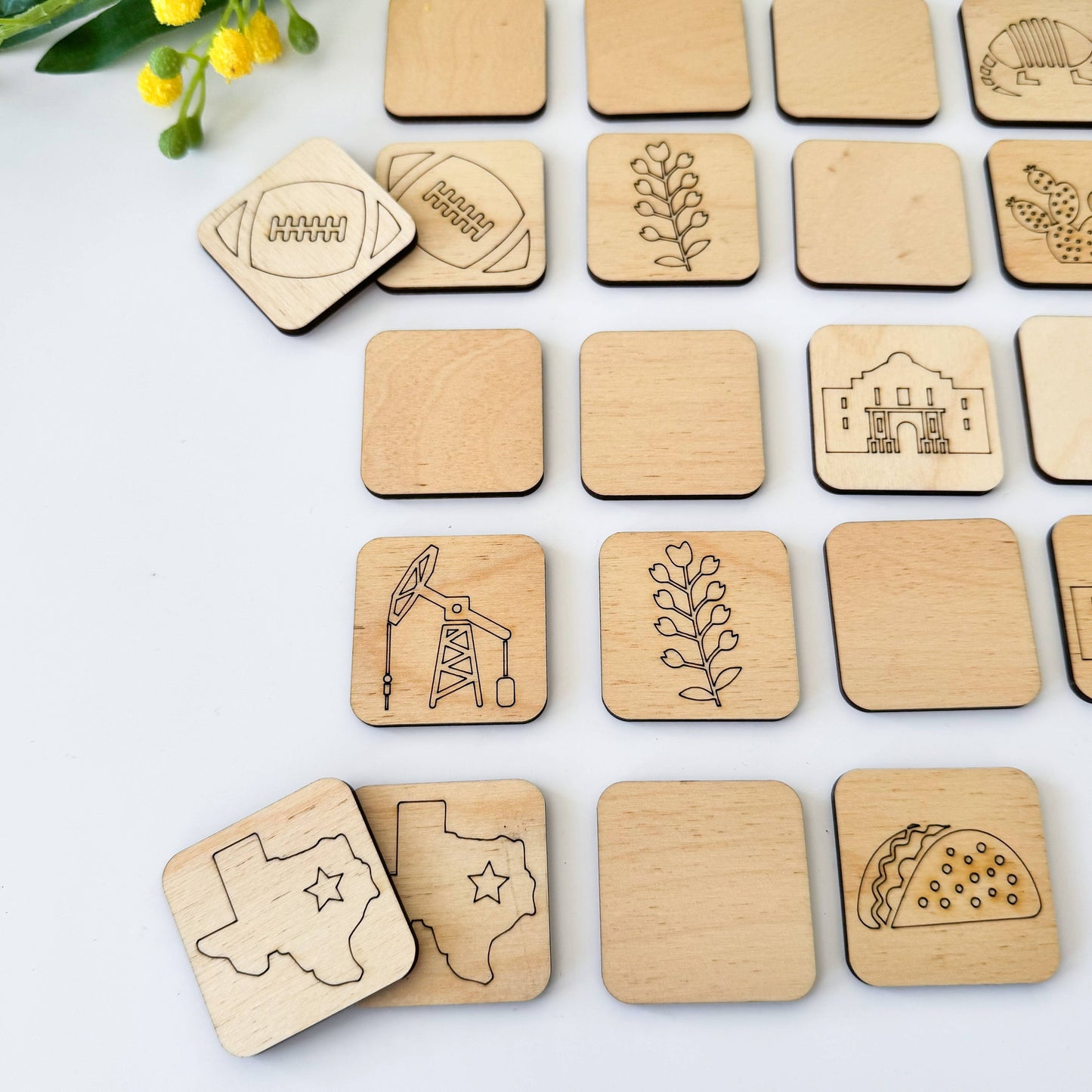 Birch House Games & Gifts - State Memory Matching Game - Wood Memory Game, Brainteaser