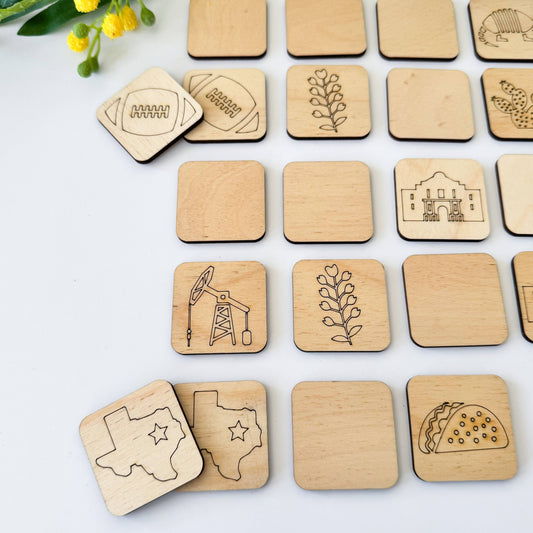 Birch House Games & Gifts - State Memory Matching Game - Wood Memory Game, Brainteaser