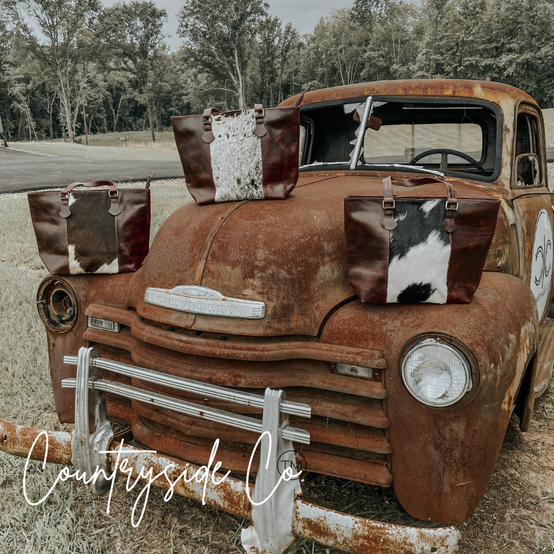 Texas Western Cowhide Bags and More - Jane All Leather Tote, laptop bag, Purse