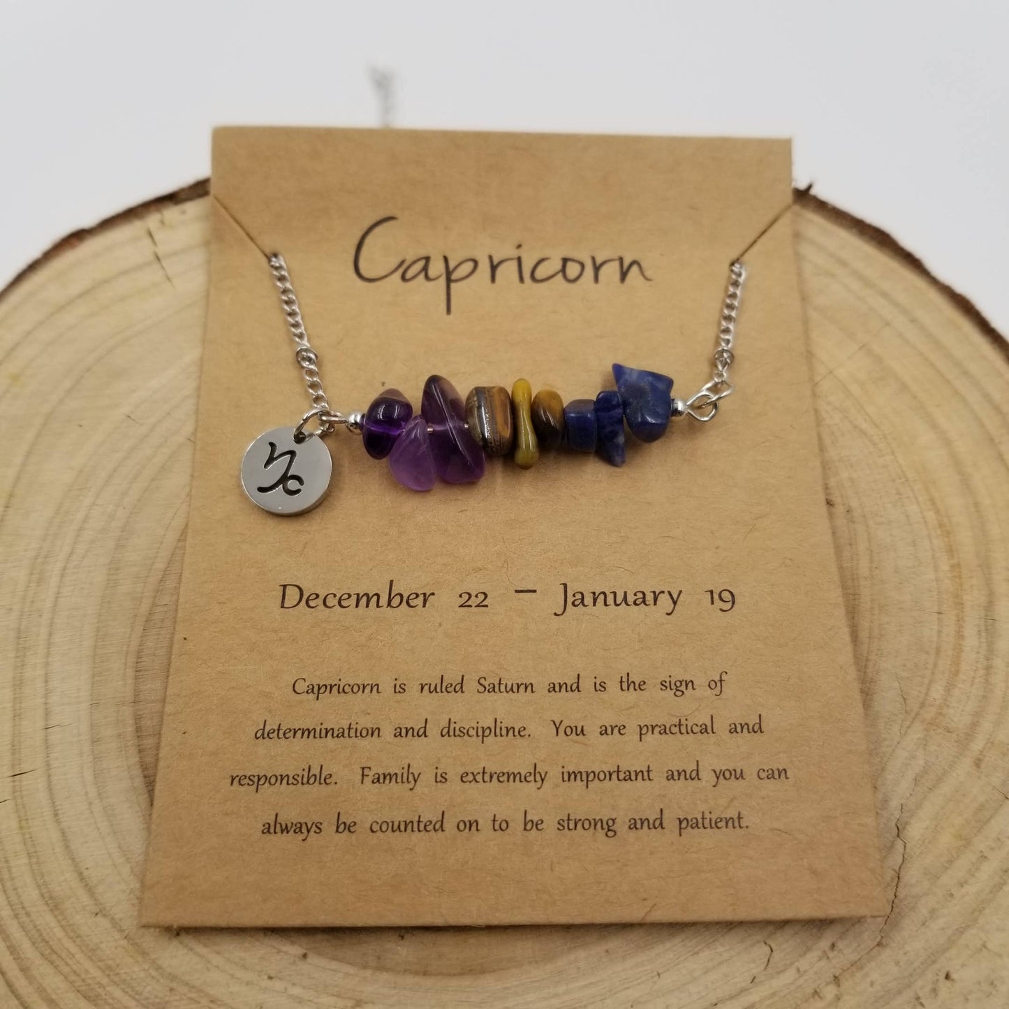 CHAKRA JEWELRY - Natural Stone Handwoven Constellation Necklace with Card