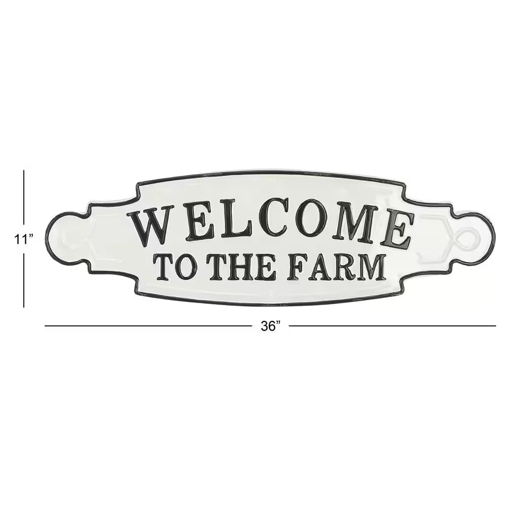 Black Metal Farmhouse Sign Wall Decor 11 In. X 36 In.