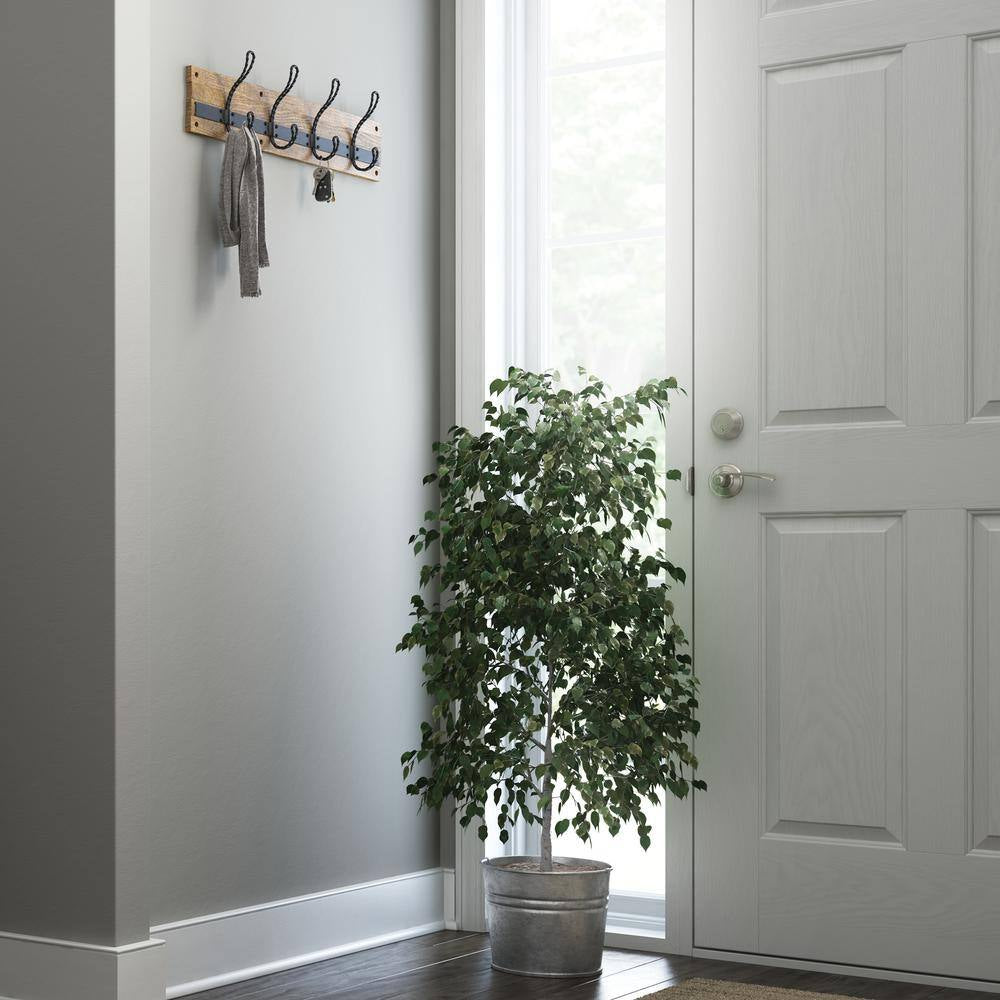 Rustic 27 In. L Brown and Black Hook Rail