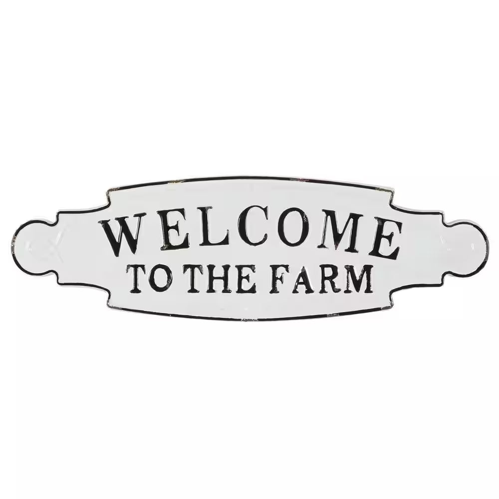Black Metal Farmhouse Sign Wall Decor 11 In. X 36 In.