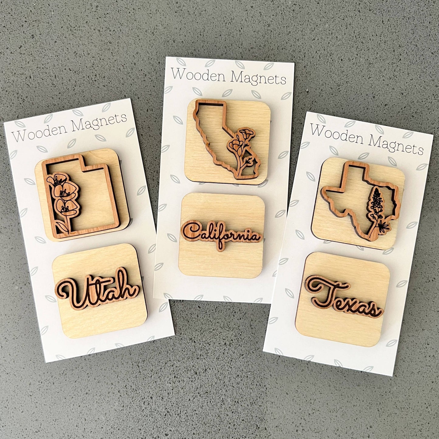 Birch House Games & Gifts - State Magnets - Wooden State Gifts