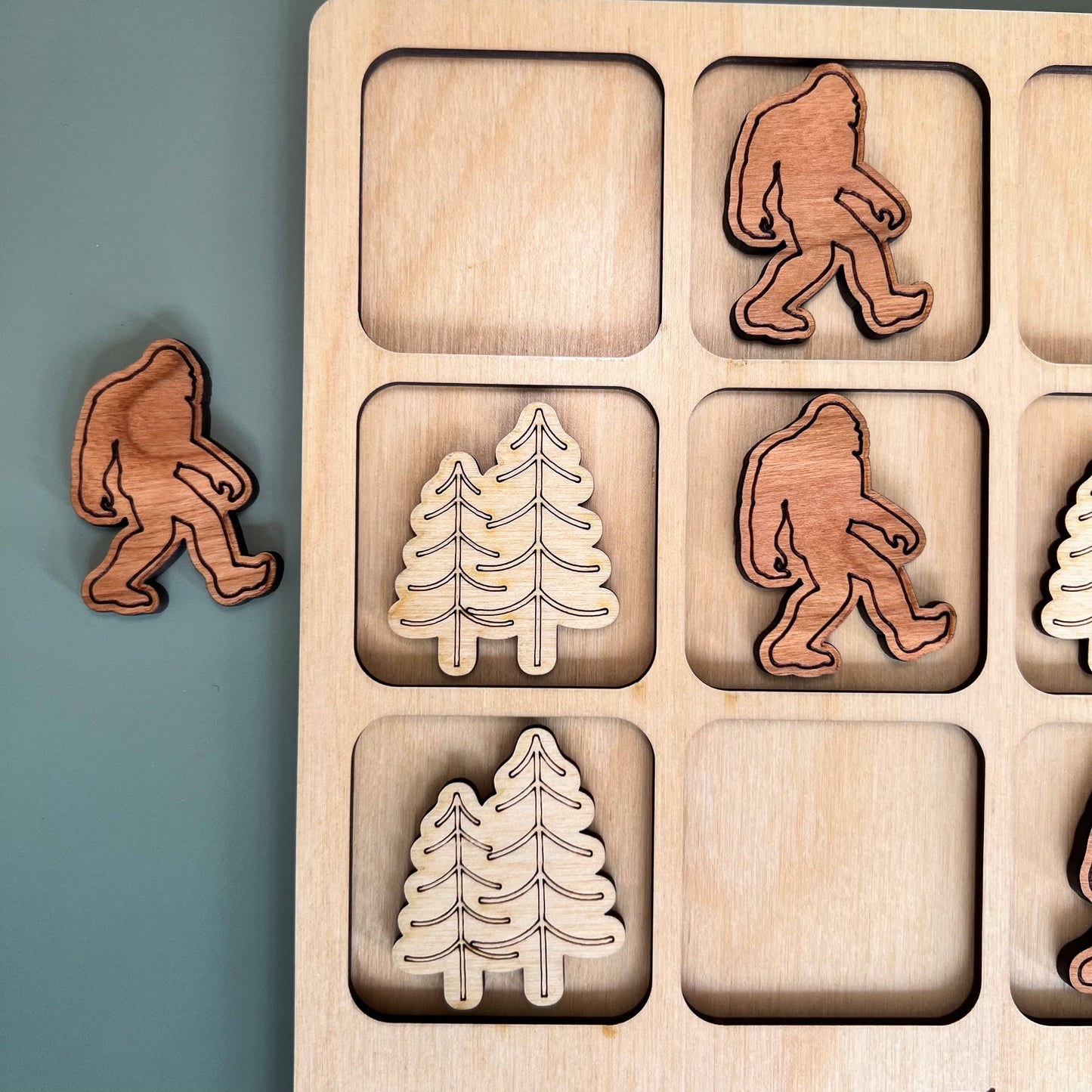 Birch House Games & Gifts - Bigfoot Tic-Tac-Toe Game - Sasquatch Gift - Customizable