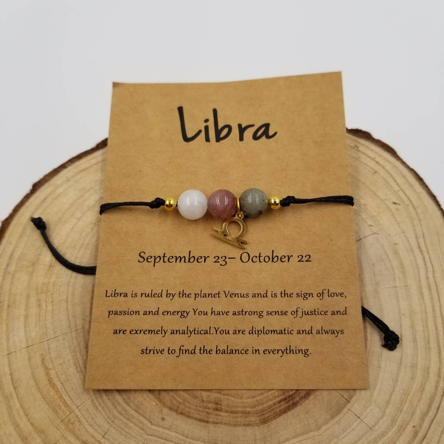 CHAKRA JEWELRY - Natural Stone Chakra Bead Constellation Bracelet with Card