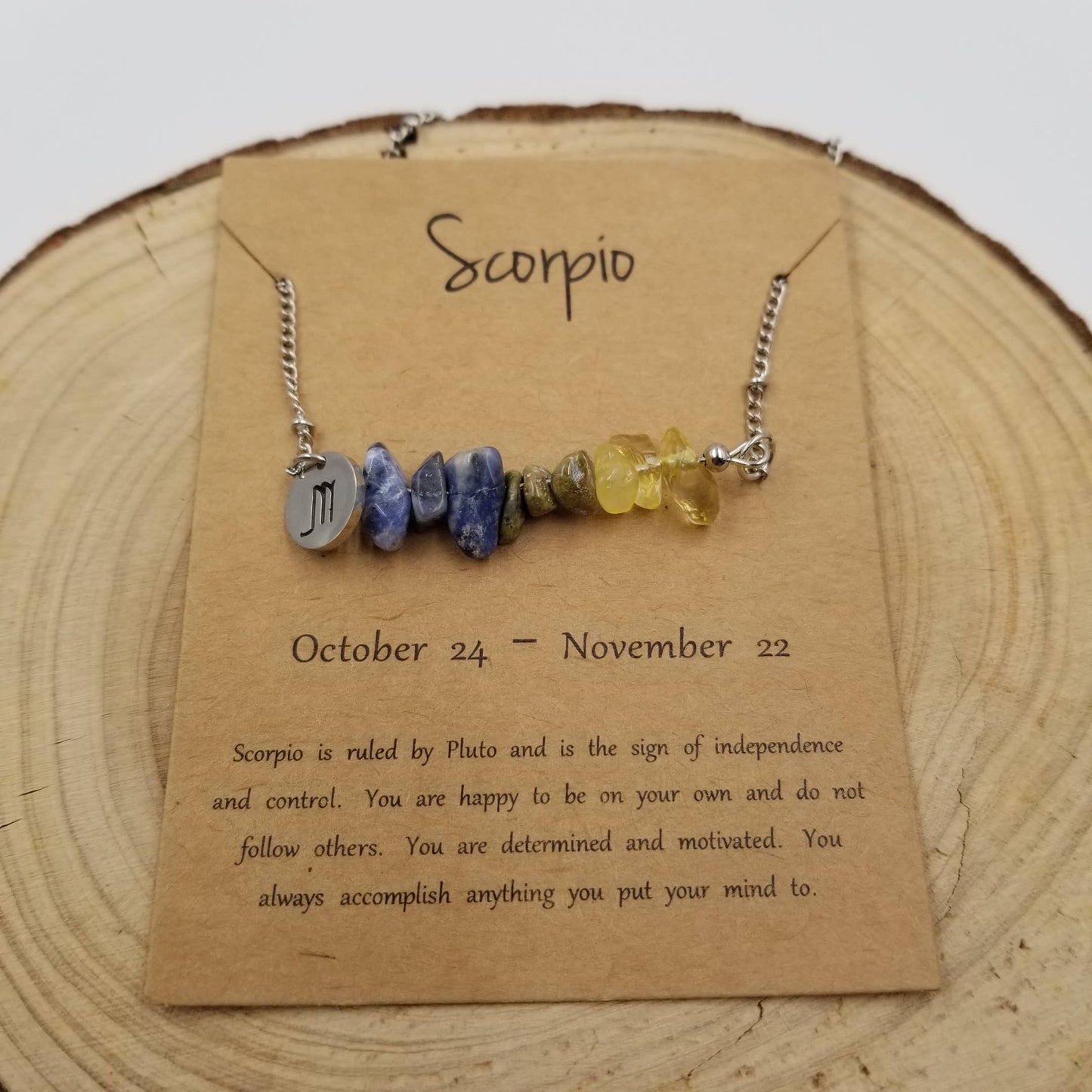 CHAKRA JEWELRY - Natural Stone Handwoven Constellation Necklace with Card