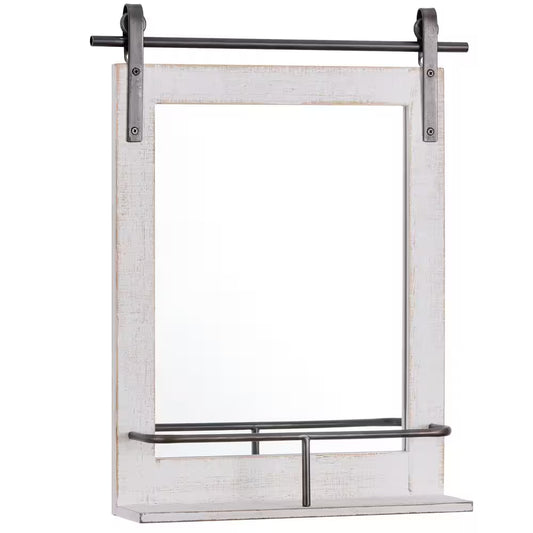 Medium Rectangle Rustic White Classic Mirror (25 In. H X 20 In. W)