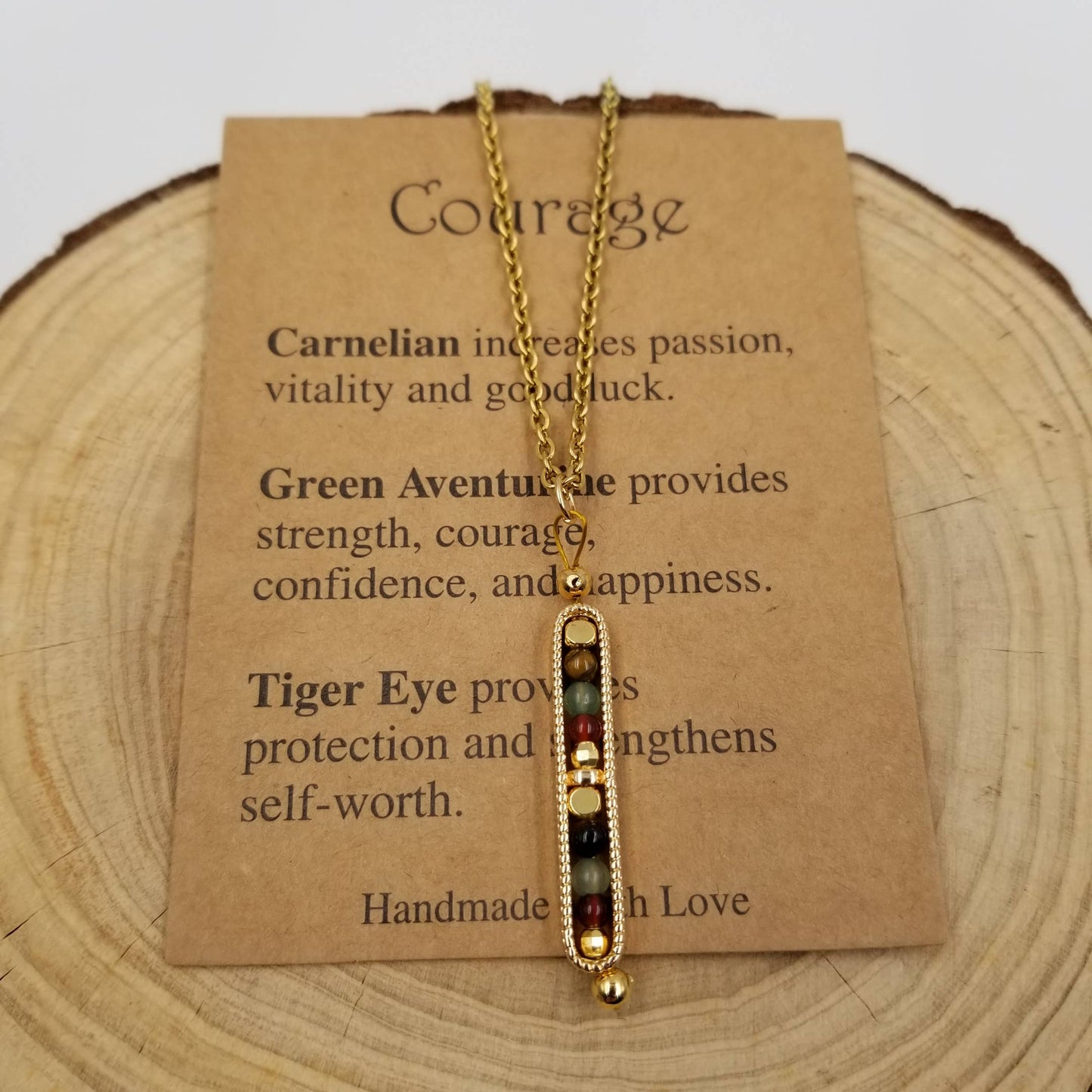 CHAKRA JEWELRY - Natural Stone Wishing Bead Gift Necklace with Card