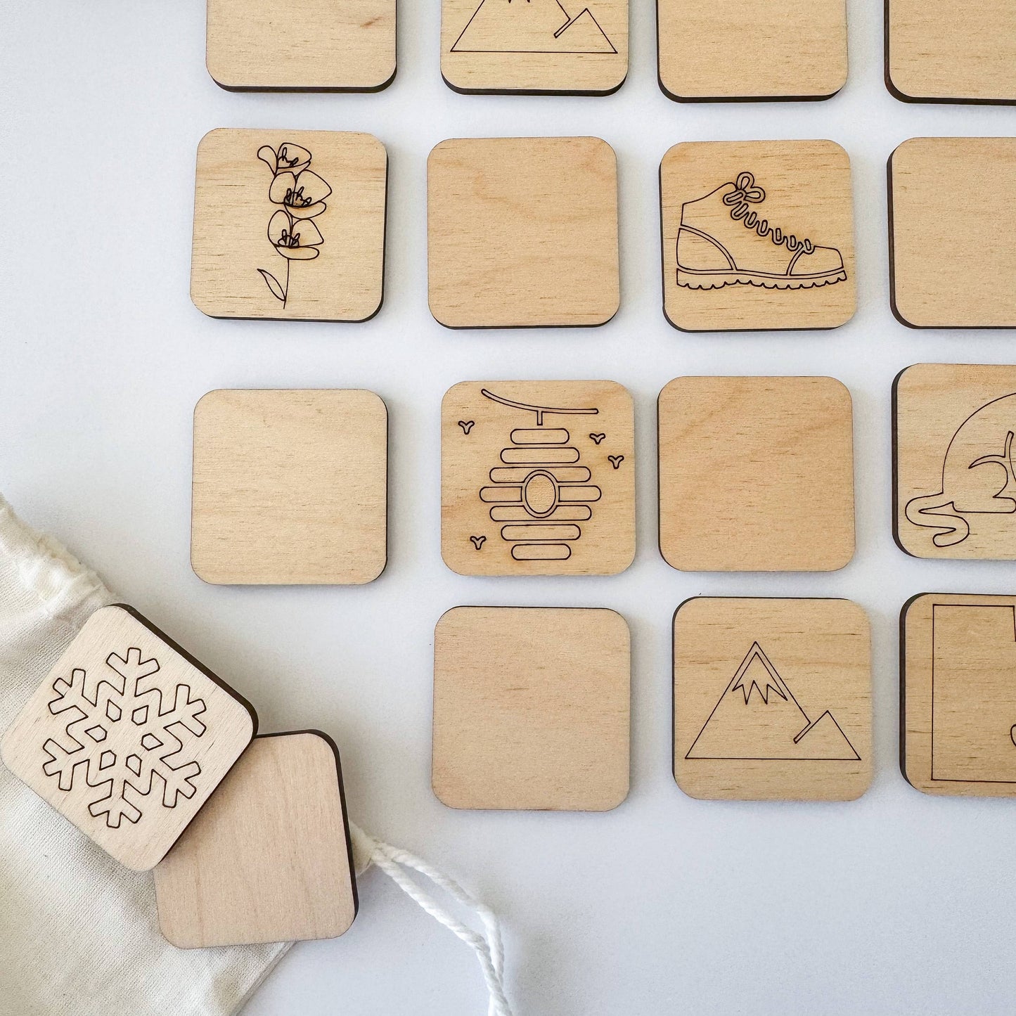 Birch House Games & Gifts - State Memory Matching Game - Wood Memory Game, Brainteaser