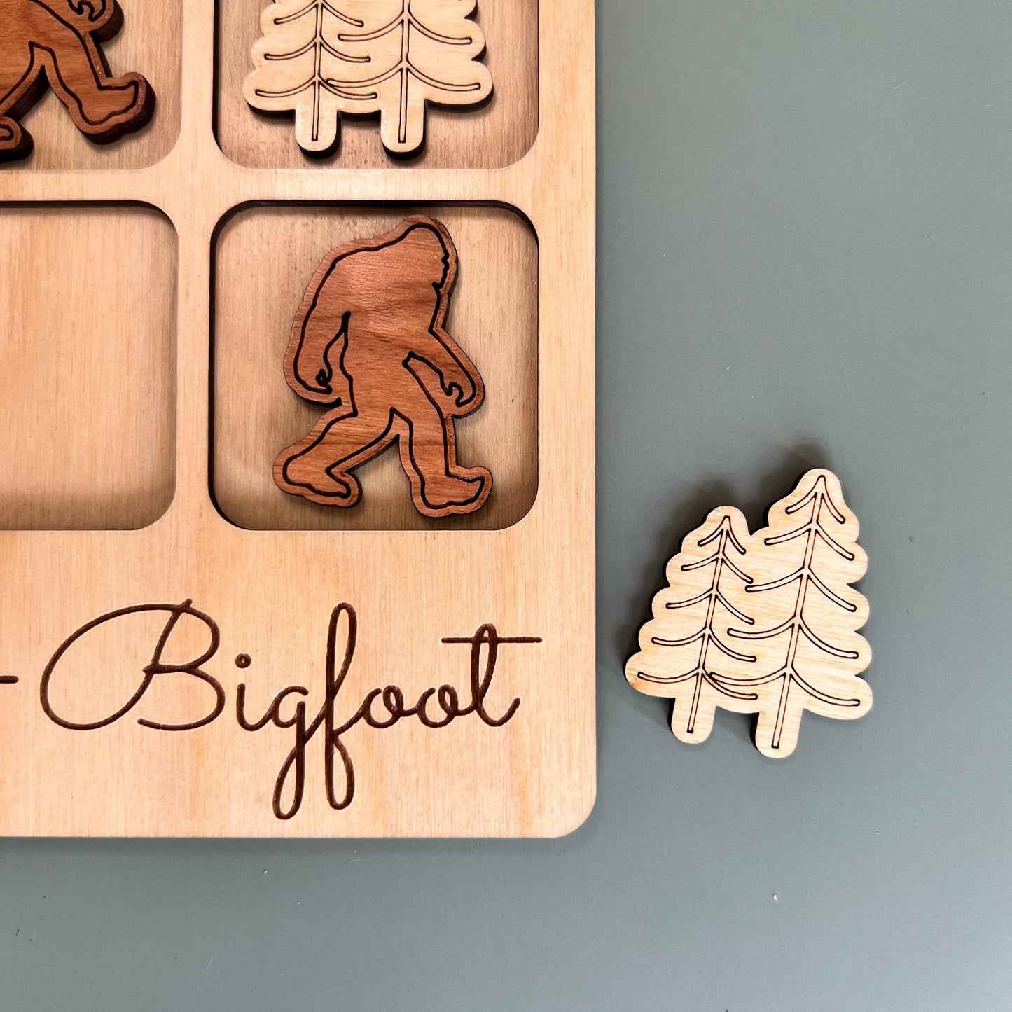 Birch House Games & Gifts - Bigfoot Tic-Tac-Toe Game - Sasquatch Gift - Customizable