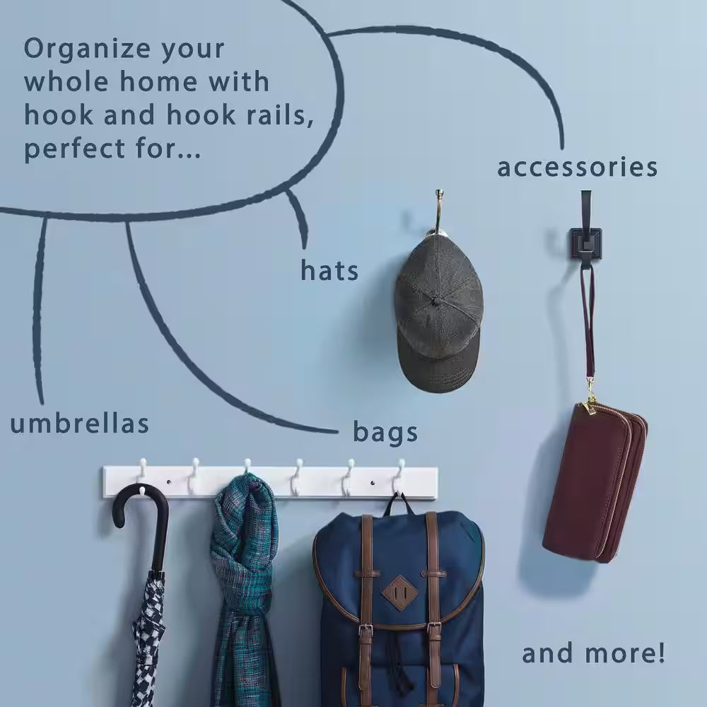 Rustic 27 In. L Brown and Black Hook Rail