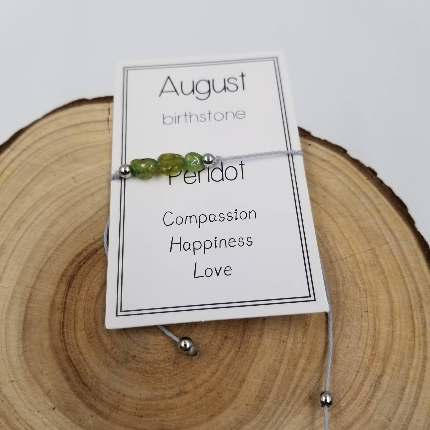 CHAKRA JEWELRY - Handmade Birthday Stone Natural Stone Bracelet with Card