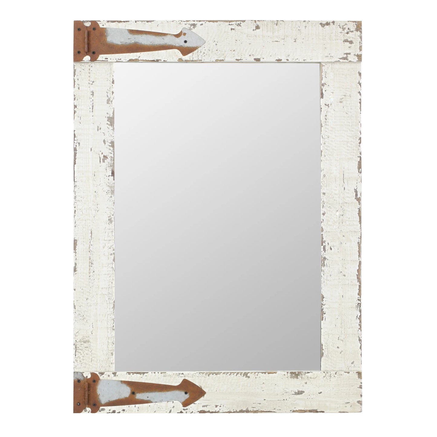 Serenad Farmhouse Wall Mirror White 30" X 22" by Aspire