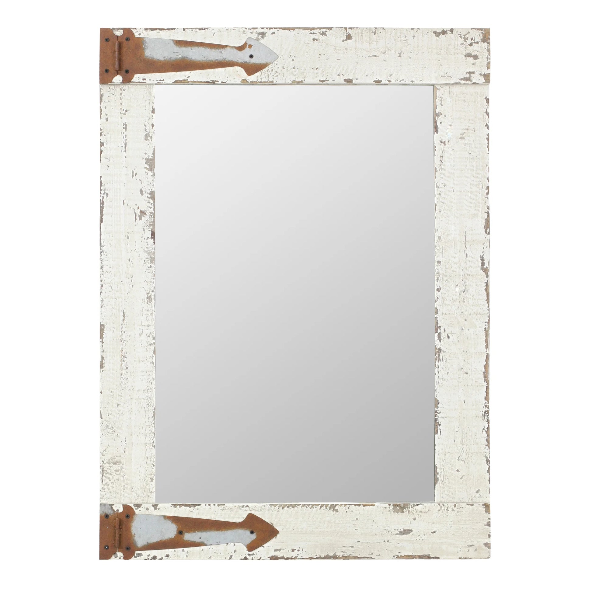 Serenad Farmhouse Wall Mirror White 30" X 22" by Aspire