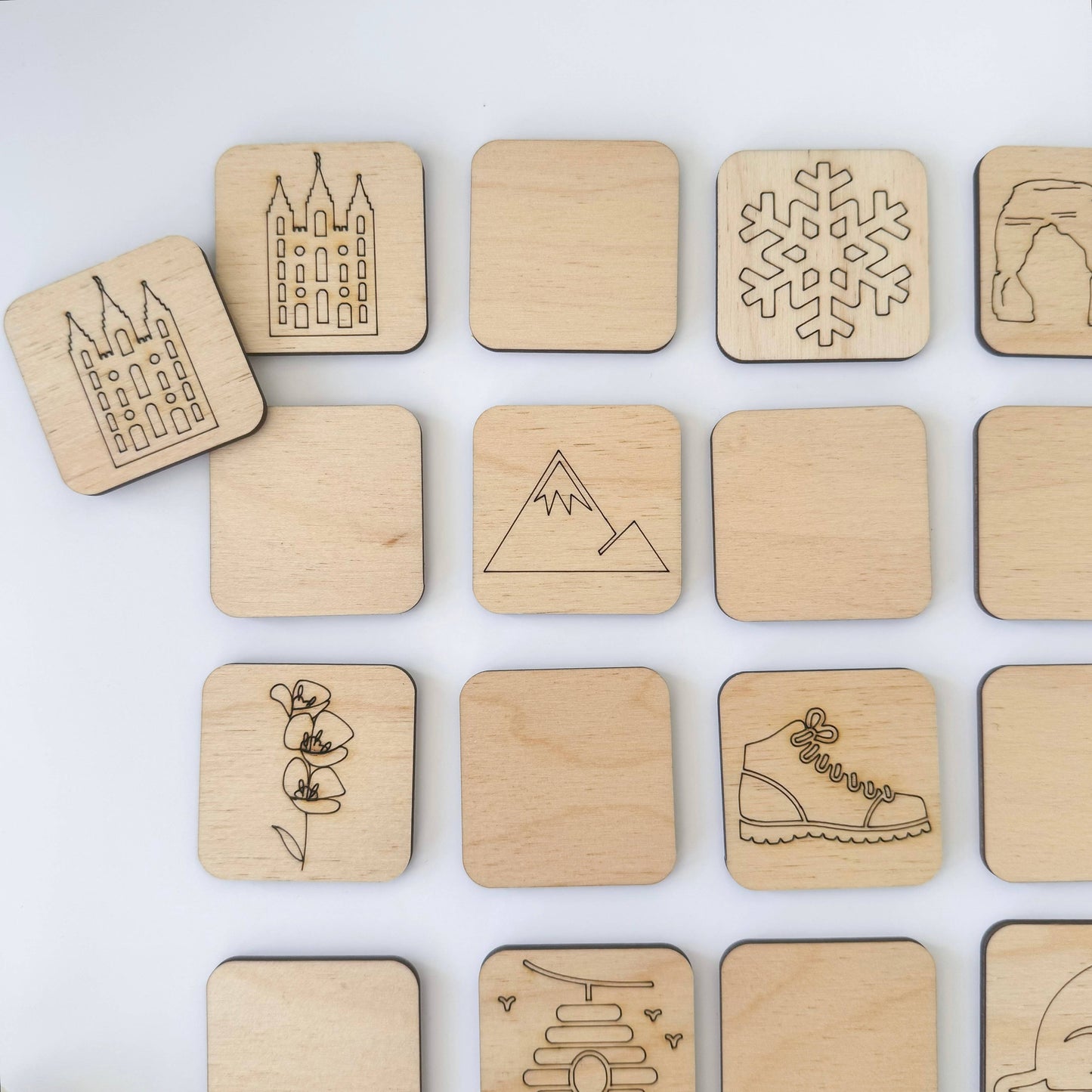 Birch House Games & Gifts - State Memory Matching Game - Wood Memory Game, Brainteaser