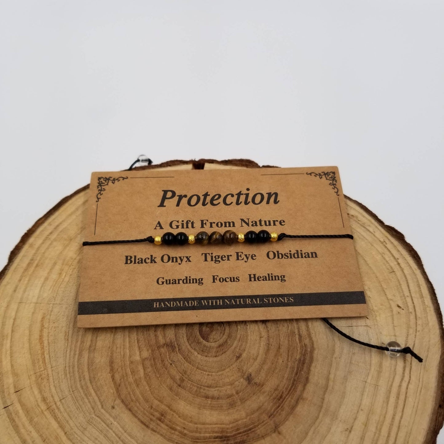 CHAKRA JEWELRY - Handmade Natural Crystal Chakra Bead Bracelet With Card