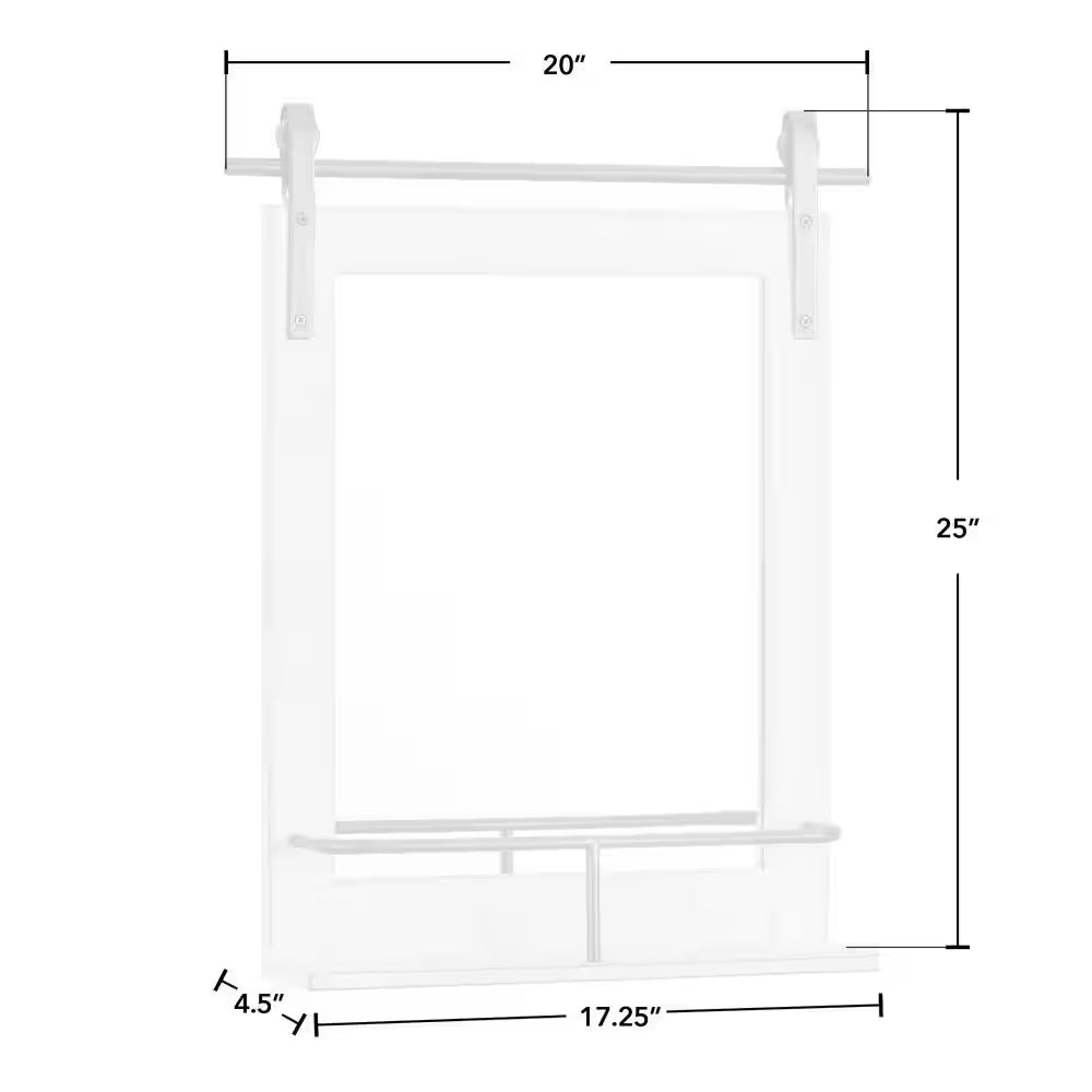 Medium Rectangle Rustic White Classic Mirror (25 In. H X 20 In. W)