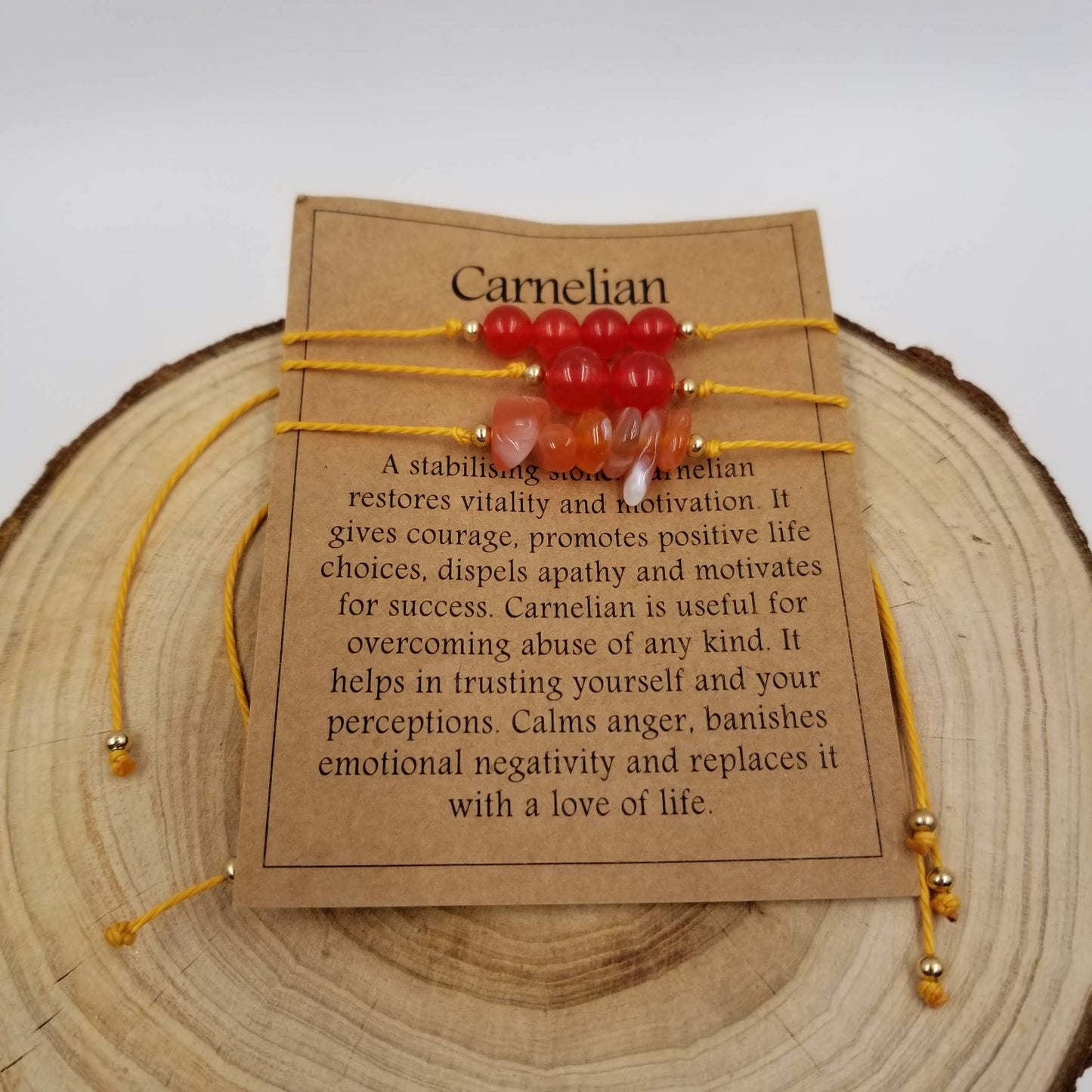 CHAKRA JEWELRY - Handmade Natural Crushed Stones Bracelet Set With Card