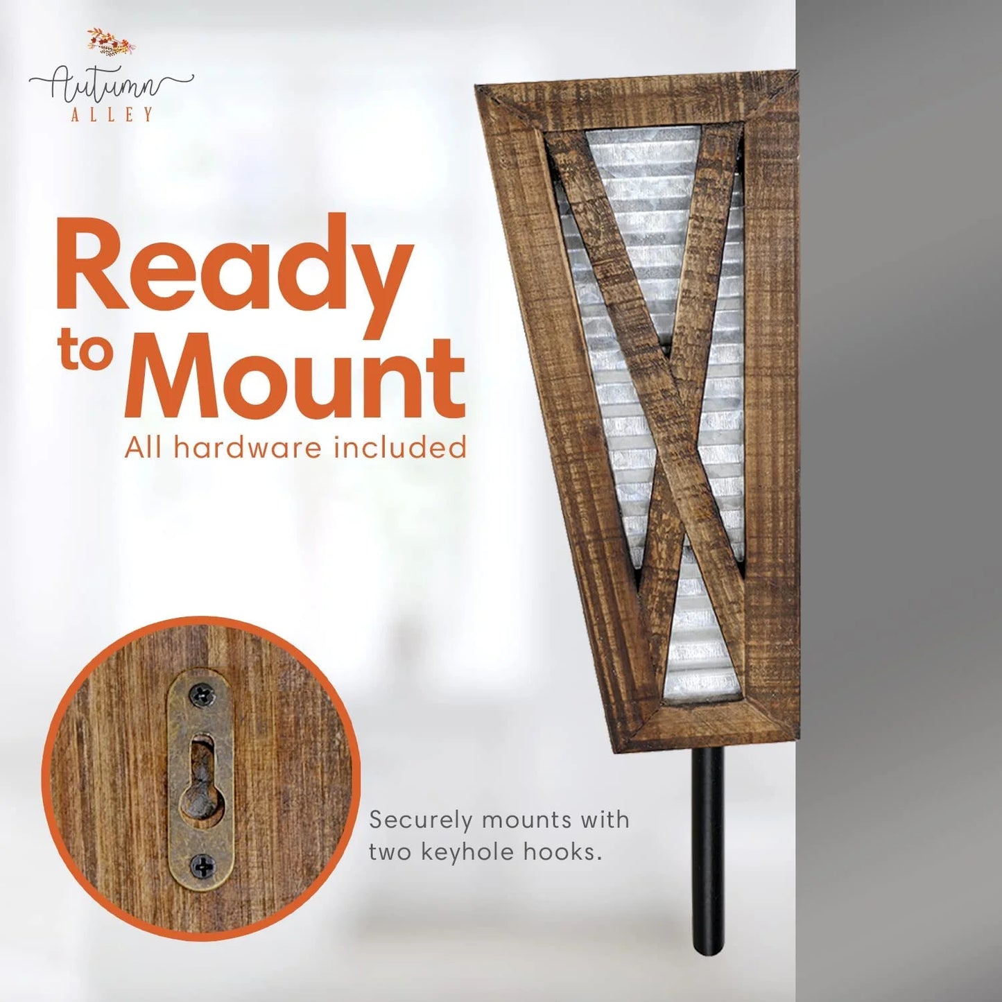 Farmhouse Decor Rustic Hand Towel Holder for Bathroom Wall and Kitchen Wall with Wood Storage, Brown