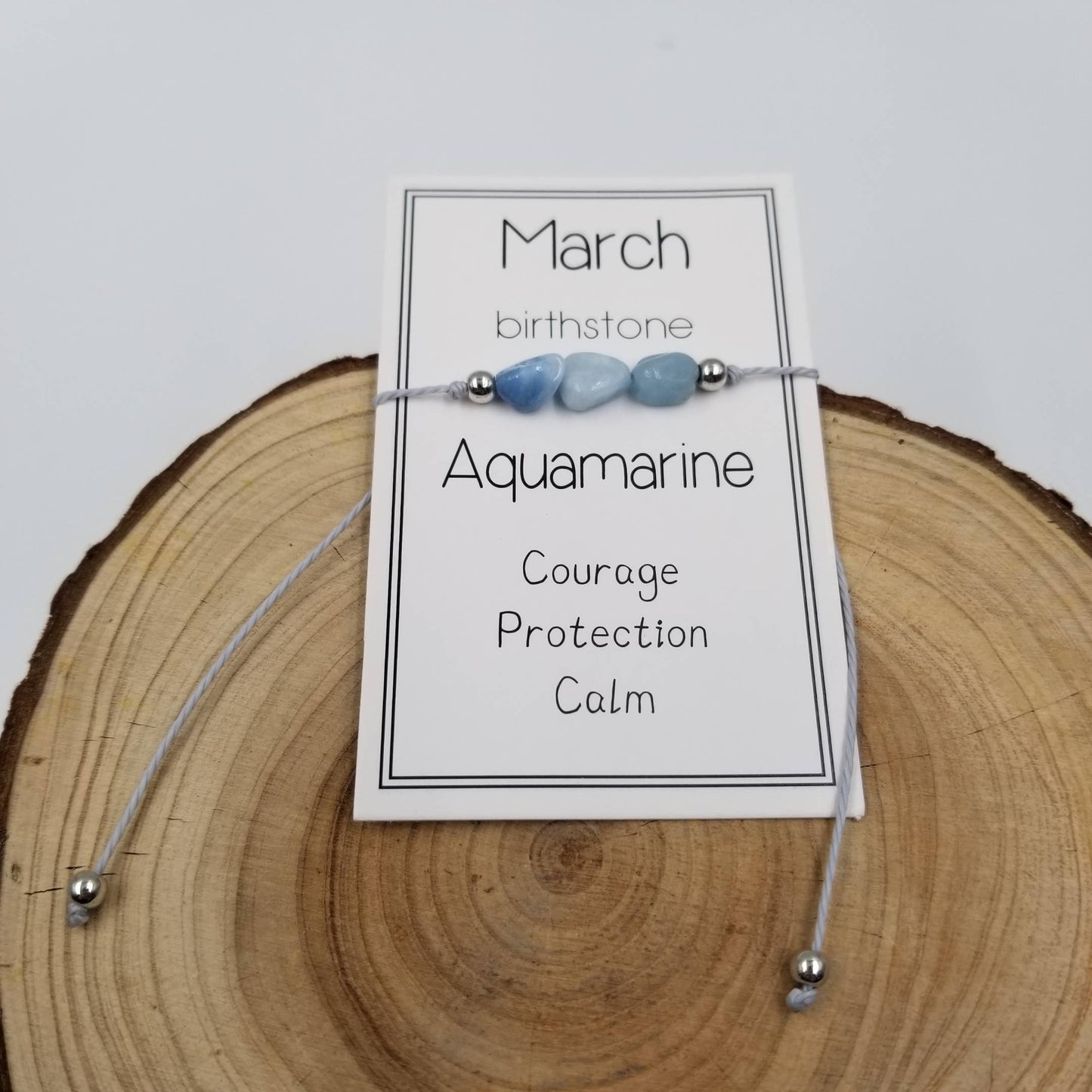 CHAKRA JEWELRY - Handmade Birthday Stone Natural Stone Bracelet with Card