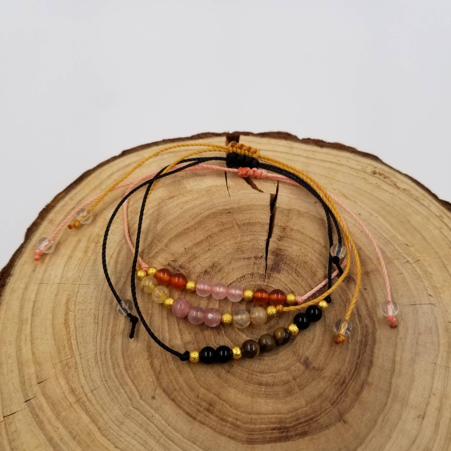 CHAKRA JEWELRY - Handmade Natural Crystal Chakra Bead Bracelet With Card