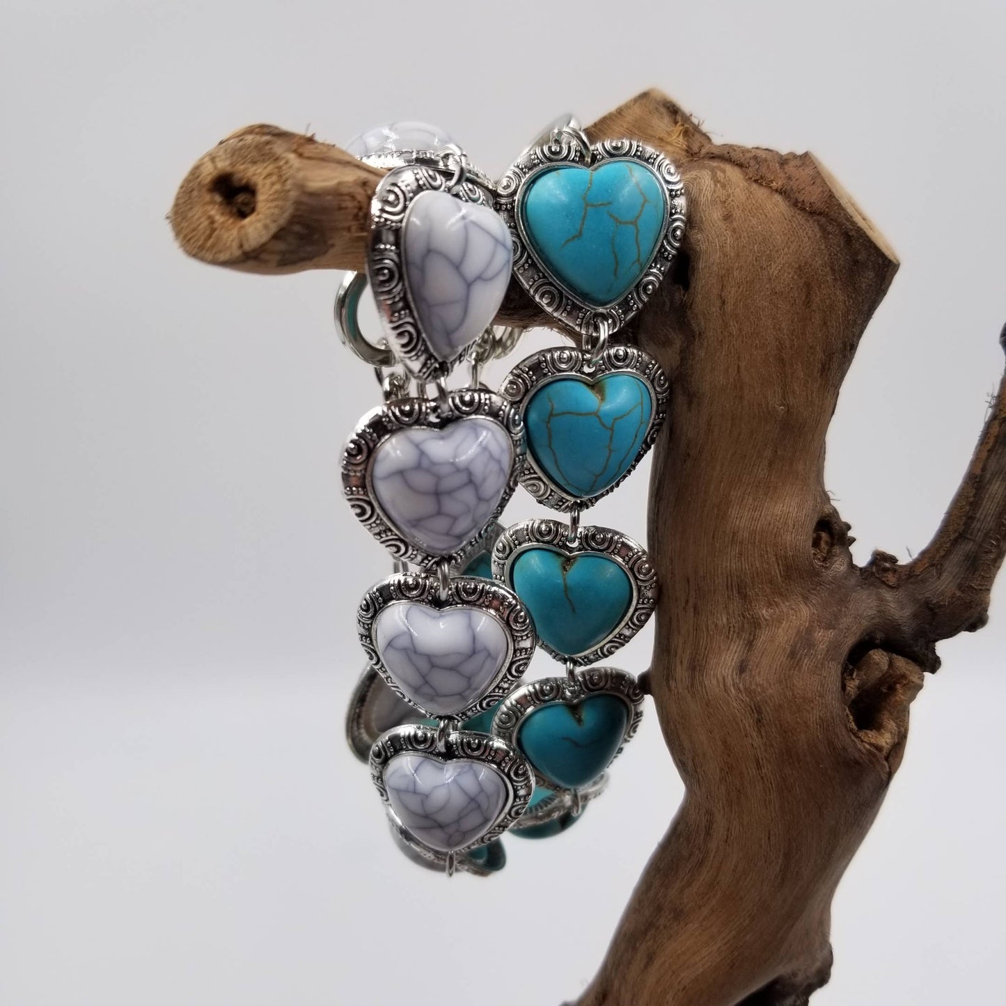 CHAKRA JEWELRY - Vintage Heart Turquoise Bracelet - Valentine's Day Gift