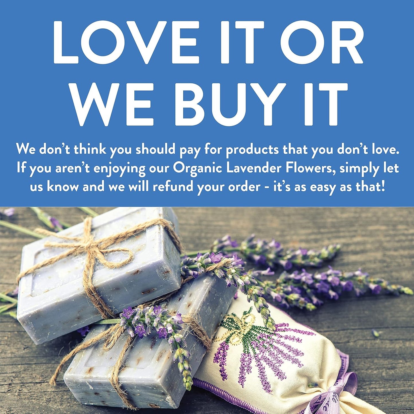 Organic Dried Lavender Flowers, Extra Grade Dried Buds, Imported from France for Culinary or Sachet Bags, 4Oz, Packaging May Vary (Pack of 1)