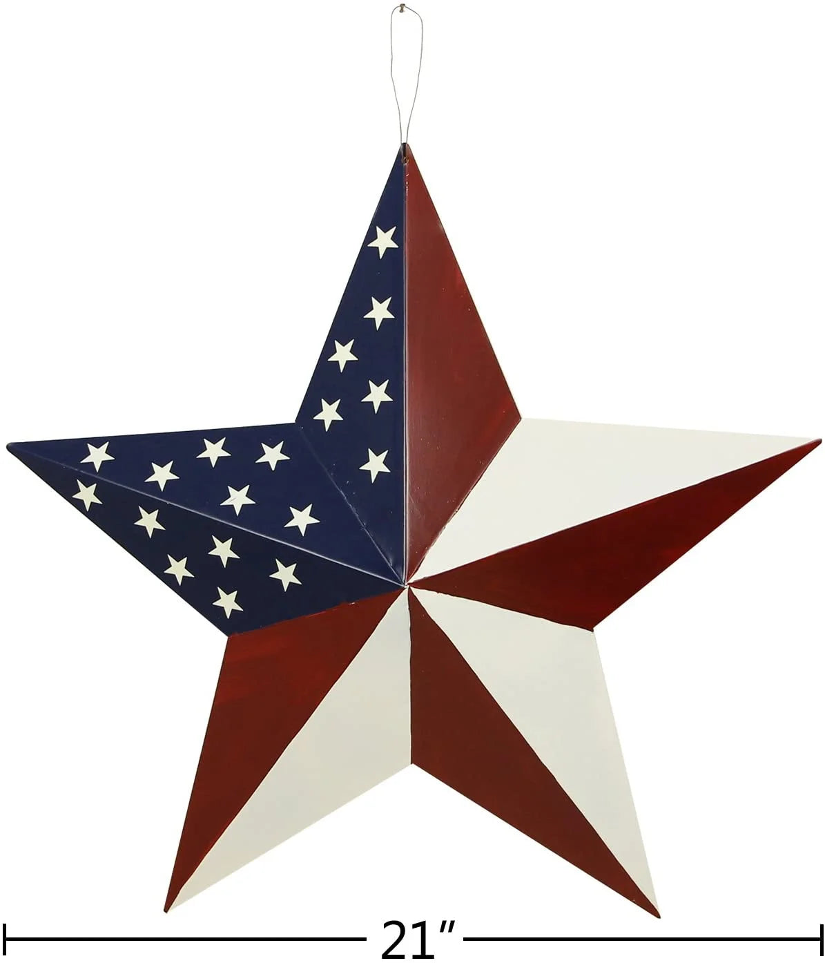 Patriotic Metal Barn Star Wall Decor, 21Inch Hanging Country Rustic Metal Star for July 4Th Decoration (Large Barn Star A)