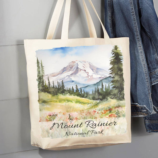 Avery Lane Gifts - Mount Rainier National Park Washington 12 oz Canvas Tote Bag