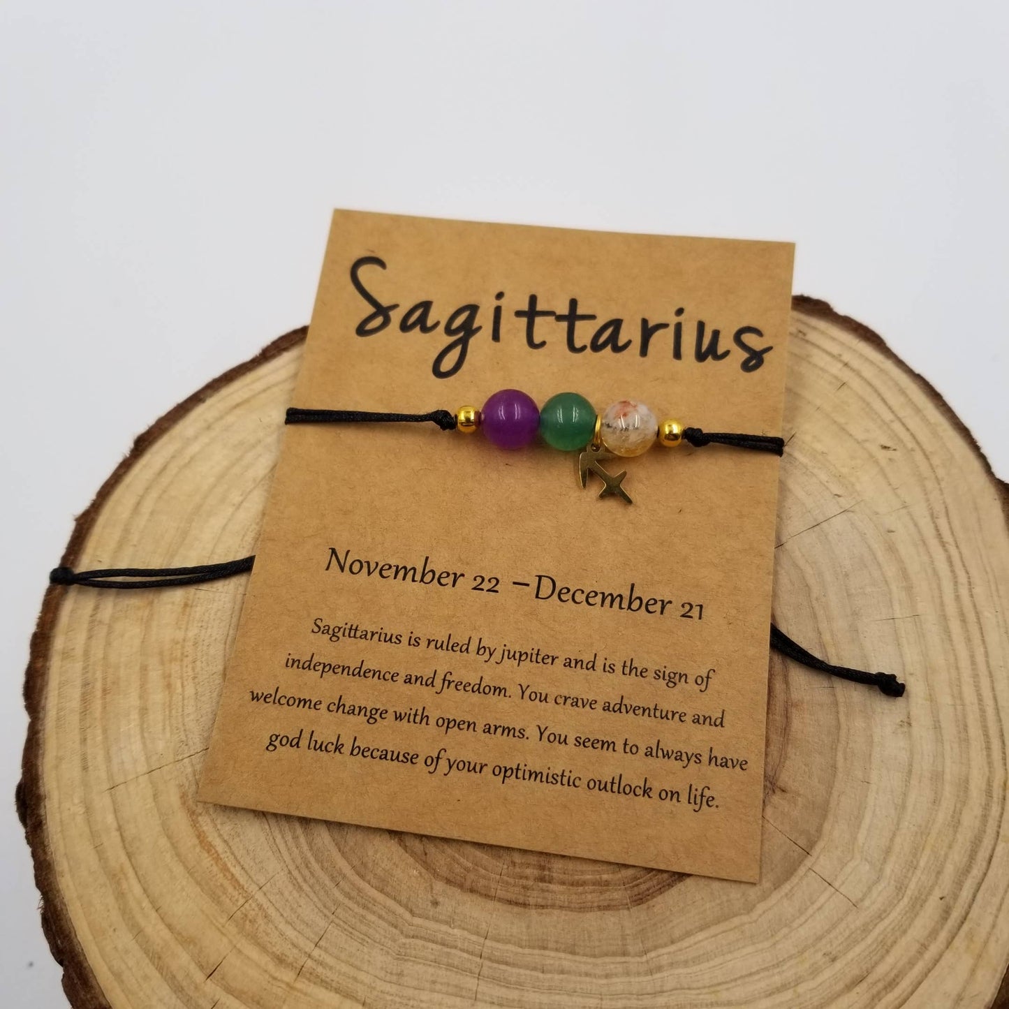 CHAKRA JEWELRY - Natural Stone Chakra Bead Constellation Bracelet with Card