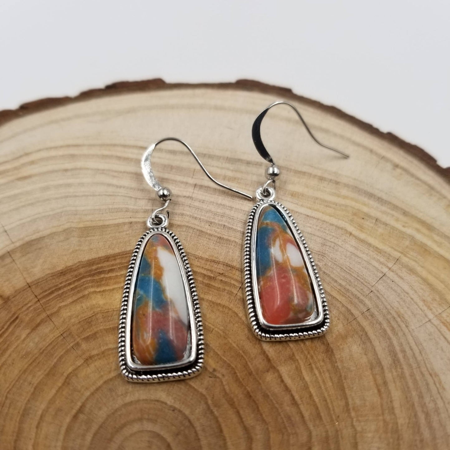 CHAKRA JEWELRY - Antique Colorful Natural Turquoise Earrings