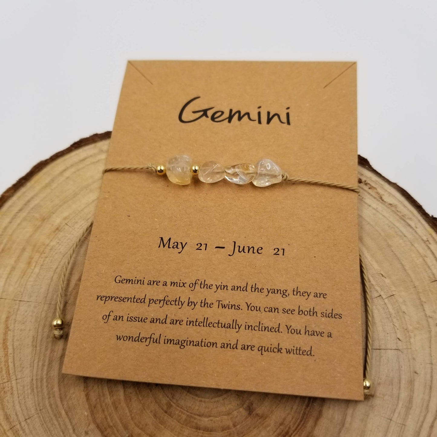 CHAKRA JEWELRY - Natural Stone Handwoven Constellation Bracelet with Card