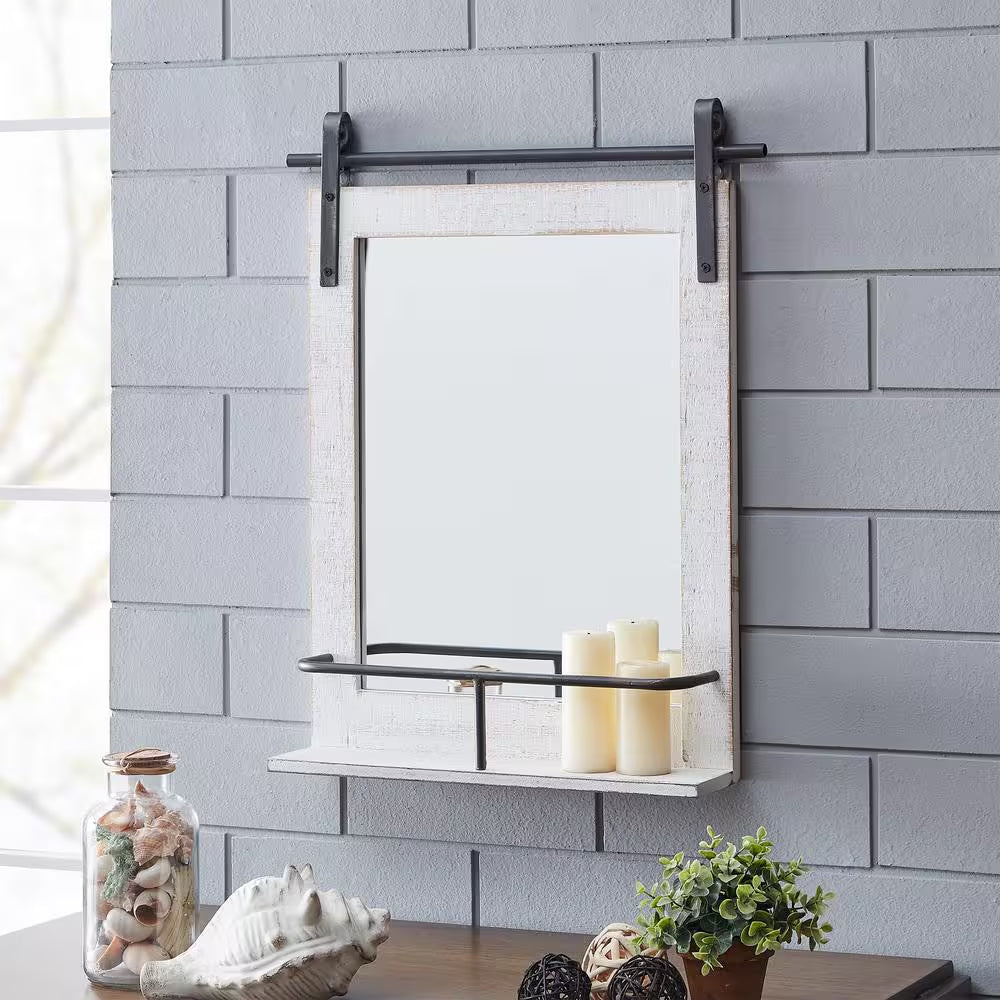 Medium Rectangle Rustic White Classic Mirror (25 In. H X 20 In. W)