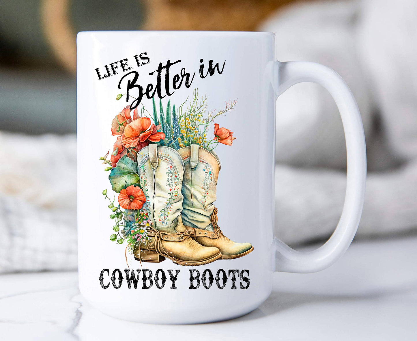 Avery Lane Gifts - Life is Better In Cowboy Boots Western Coffee Mug