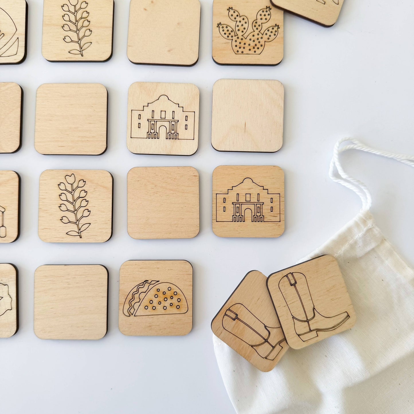 Birch House Games & Gifts - State Memory Matching Game - Wood Memory Game, Brainteaser