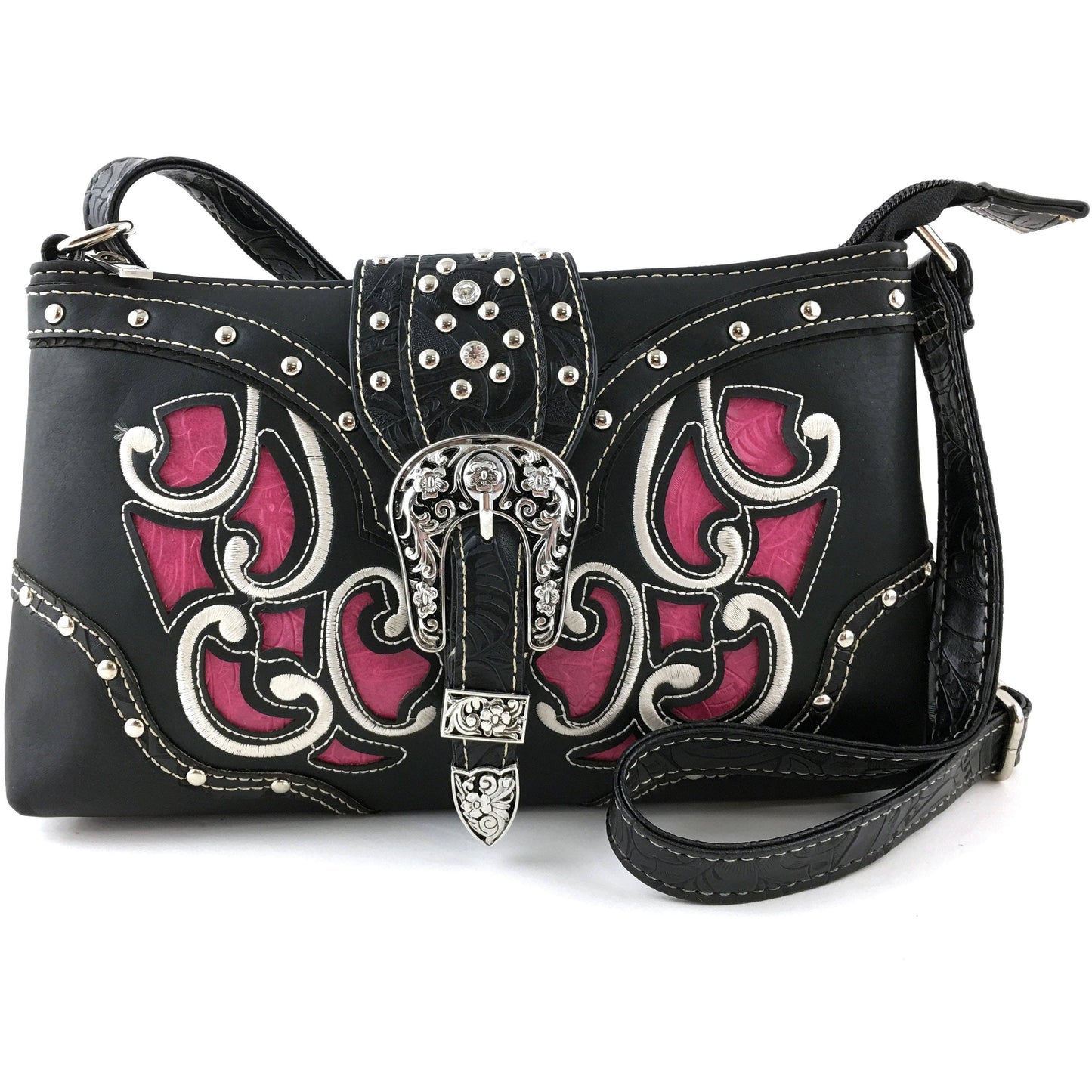 Lunar Deer - Western Floral Buckle Crossbody Pouch Bag